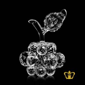 Artistry-Crystal-Replica-of-a-Fruit-with-Intricate-Detailing-Embellish-with-Leaf