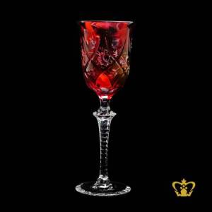 Luxurious-Red-elegant-wine-crystal-goblet-with-intense-floral-pattern-hand-carved-stylish-clear-stem