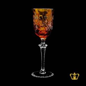 Vintage-floral-elegant-Amber-red-wine-crystal-goblet-with-intense-pattern-hand-carved-stylish-clear-stem