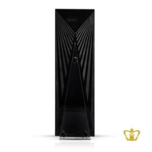 Black-rectangular-crystal-trophy-with-clear-obelisk-customized-logo-text