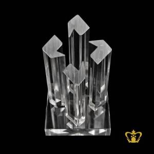 Four-Pillar-Trophy-with-Crystal-Base-Cusomized-Logo-Text-8INCH-X-4-5-INCH