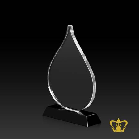 Crystal-drop-trophy-with-black-base-customized-logo-text-