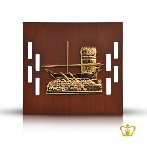 Personalized-Wooden-Frame-fuse-with-Golden-Metal-Ship-Custom-Text-Logo-UAE-Traditional-Plaque
