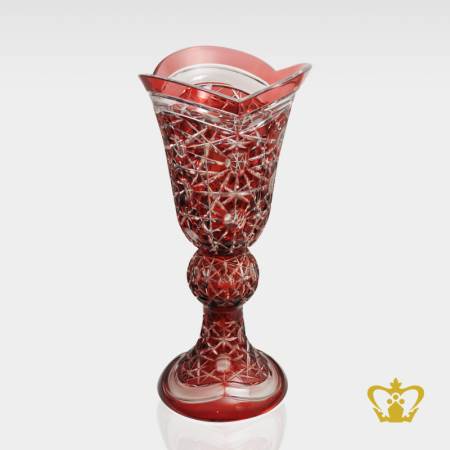 Enchanting-red-long-crystal-vase-with-classy-pattern-handcrafted