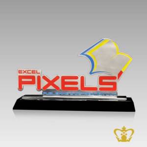 Metal-logo-cutout-trophy-with-crystal-black-base-customized-logo-text