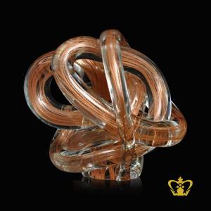 MRT-KNOT-PAPER-WEIGHT-7-5-IN-GOLD-CLEAR