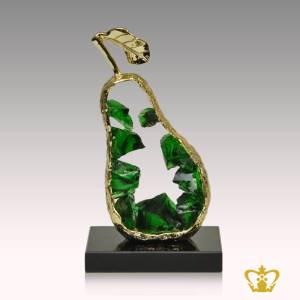 HHC-METAL-PEAR-FIGURINE-WITH-GREEN-STONE-17-5CM